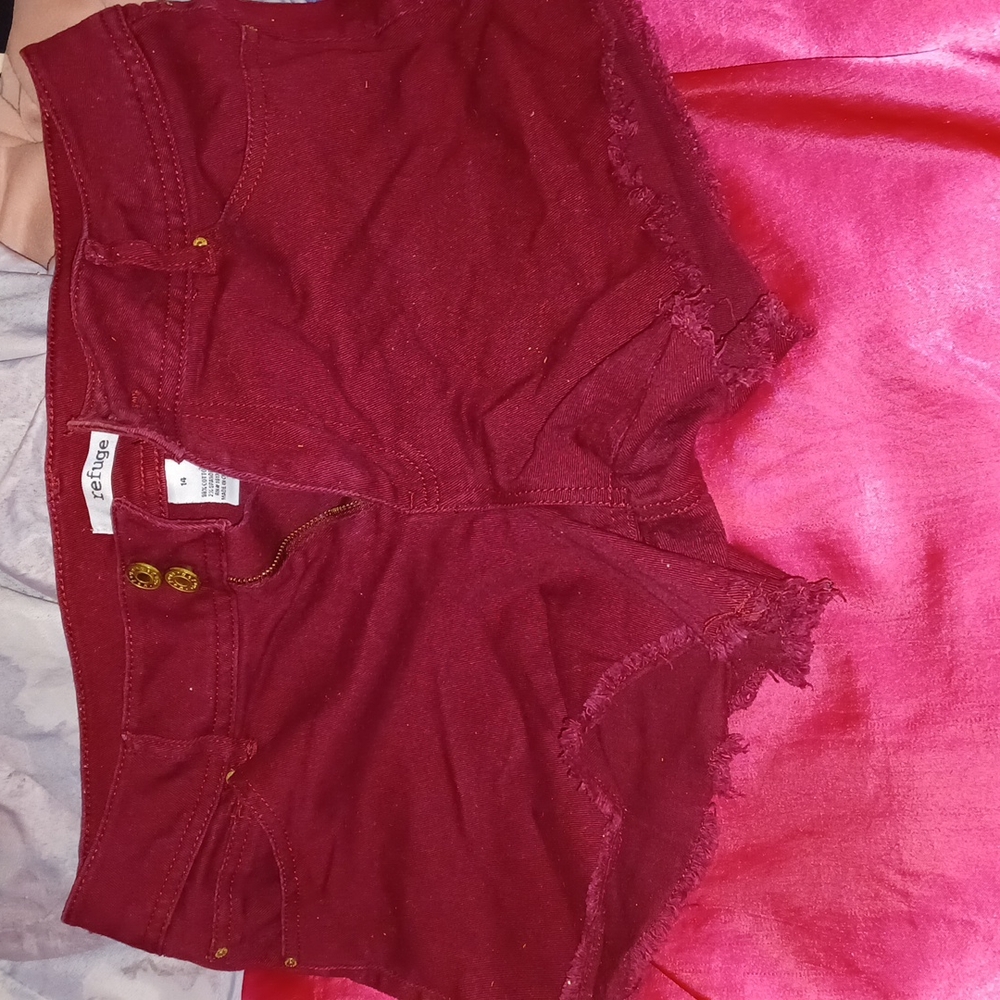 Burgundy high waisted shorts